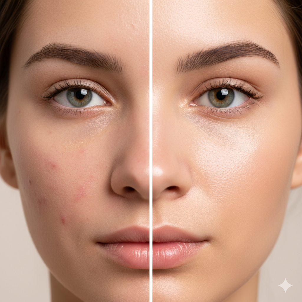 skin care oil before after image
